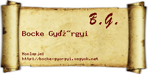 Bocke Györgyi névjegykártya